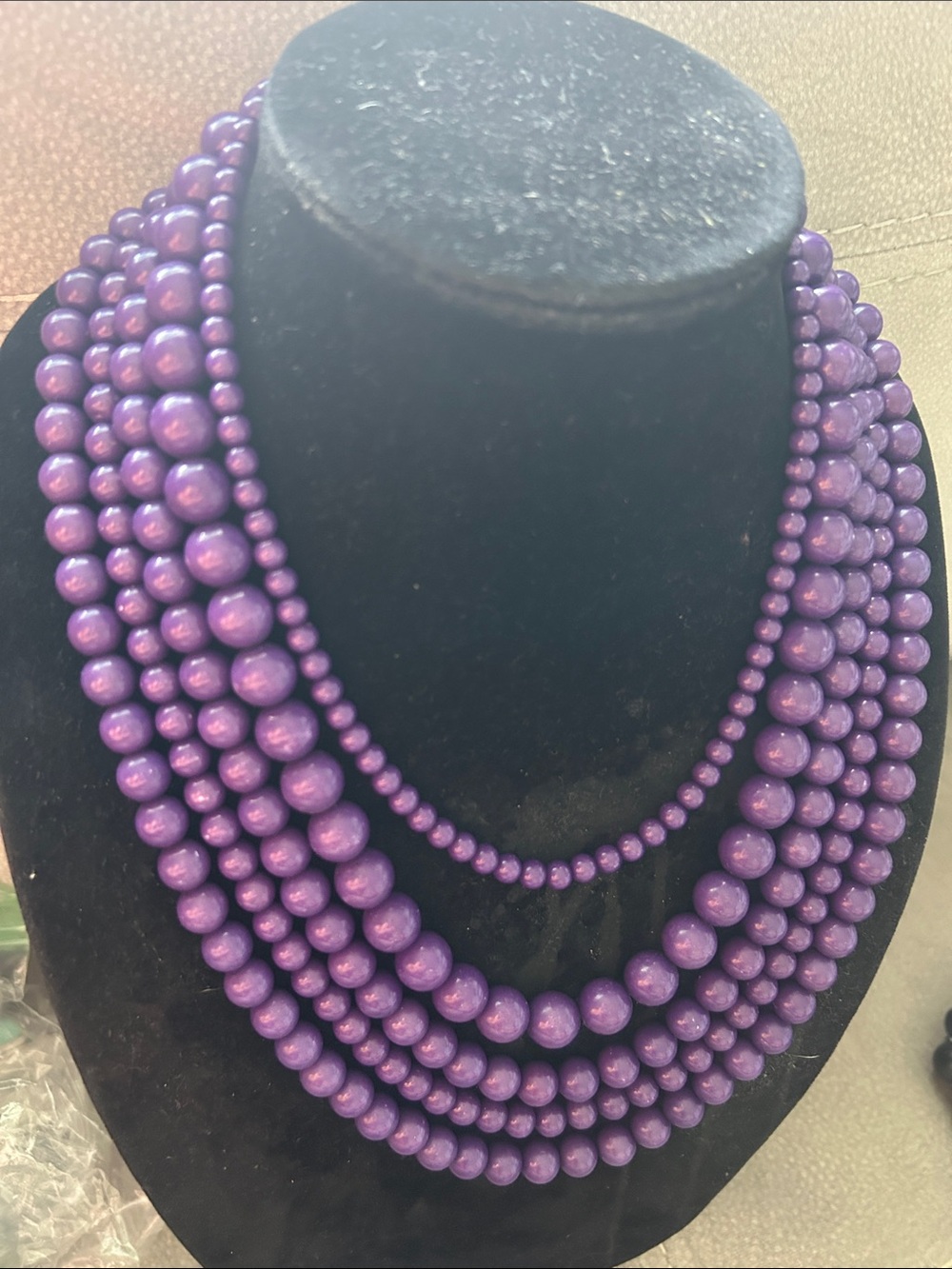 NWOT Multi-Strand Purple Beaded Statement Necklace - Women Jewelry